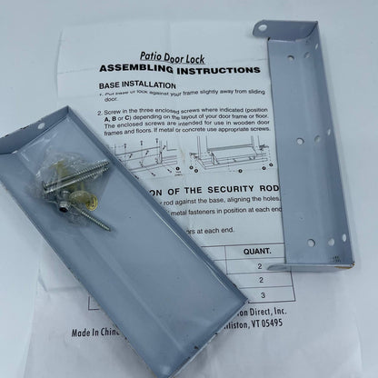 Universal Patio Door Lock New in Box White Metal With Instructions TB4