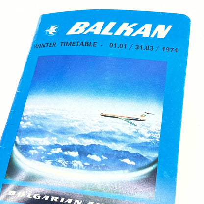 1974 Balkan Bulgarian Airlines Winter Timetable AB7