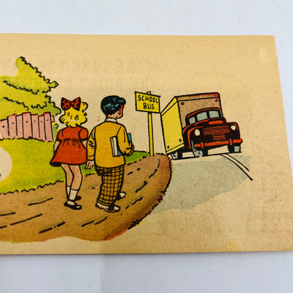 Joe Palooka School Bus Safety Tips 1950 Ham Fisher Small Comic Book P9-14
