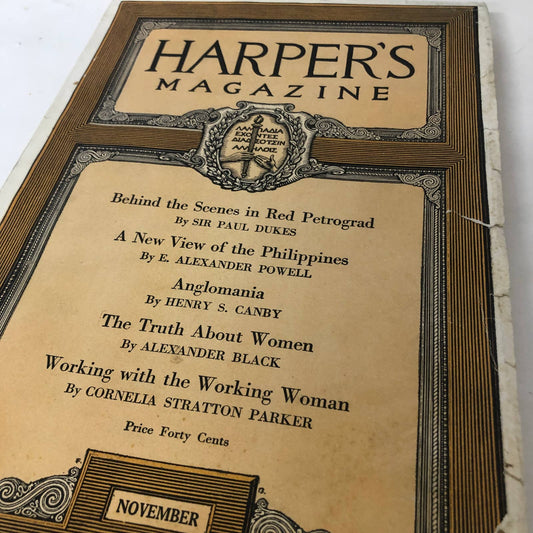 Harpers Monthly Magazine November 1921 Behind the Scenes Red Petrograd Many Ads