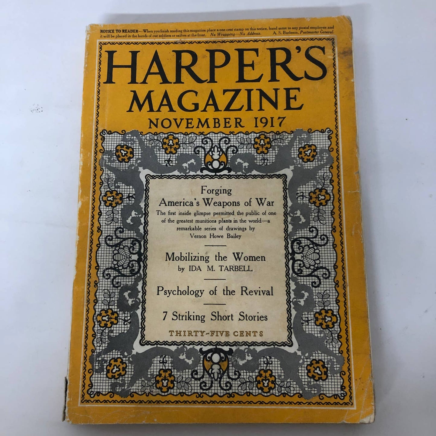 Harper's Monthly November 1917 World War I Ida M. Tarbell Mobilizing Women