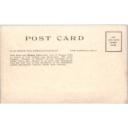 Jack Frost and Niagara Falls c1910 Original Postcard TK1-24