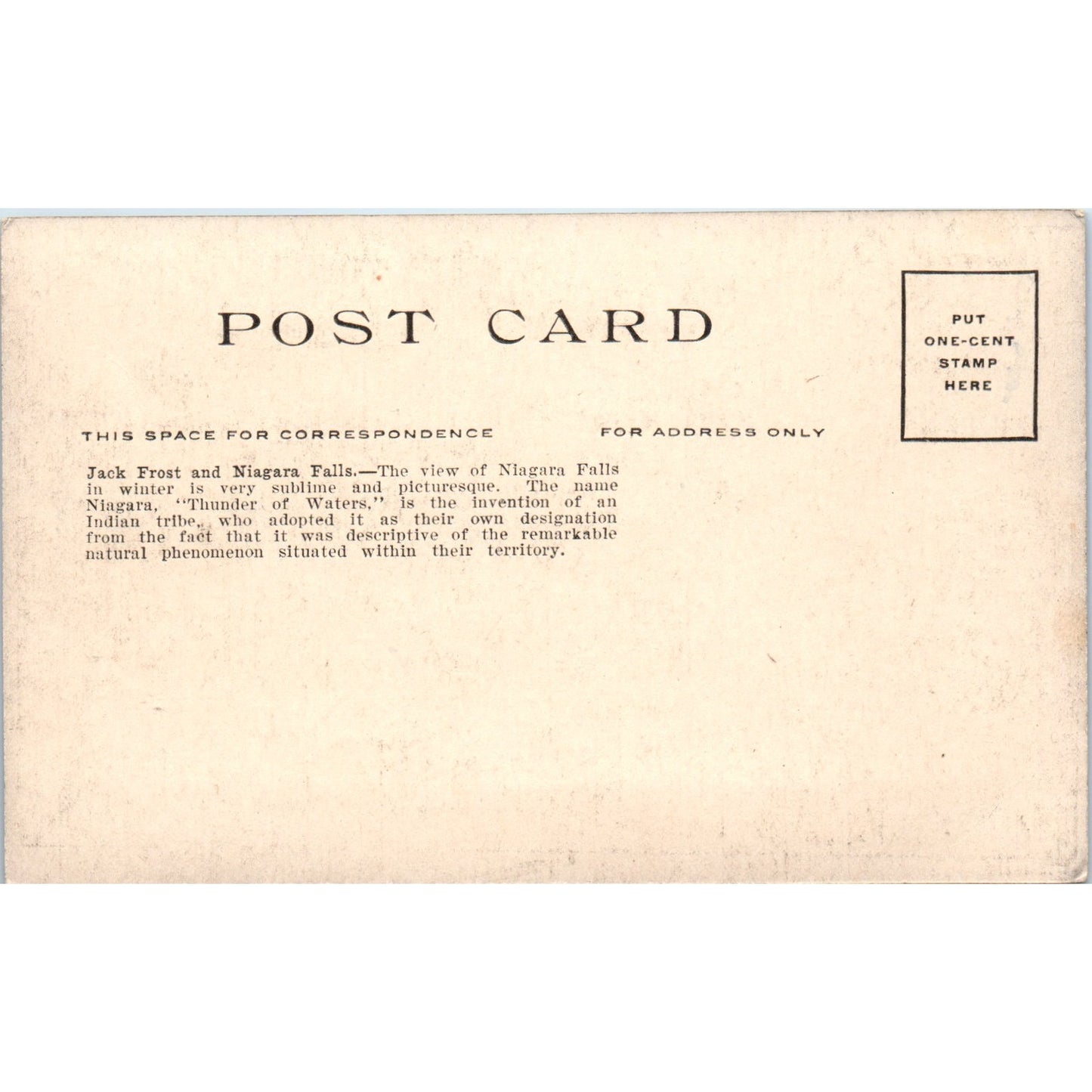 Jack Frost and Niagara Falls c1910 Original Postcard P1-13