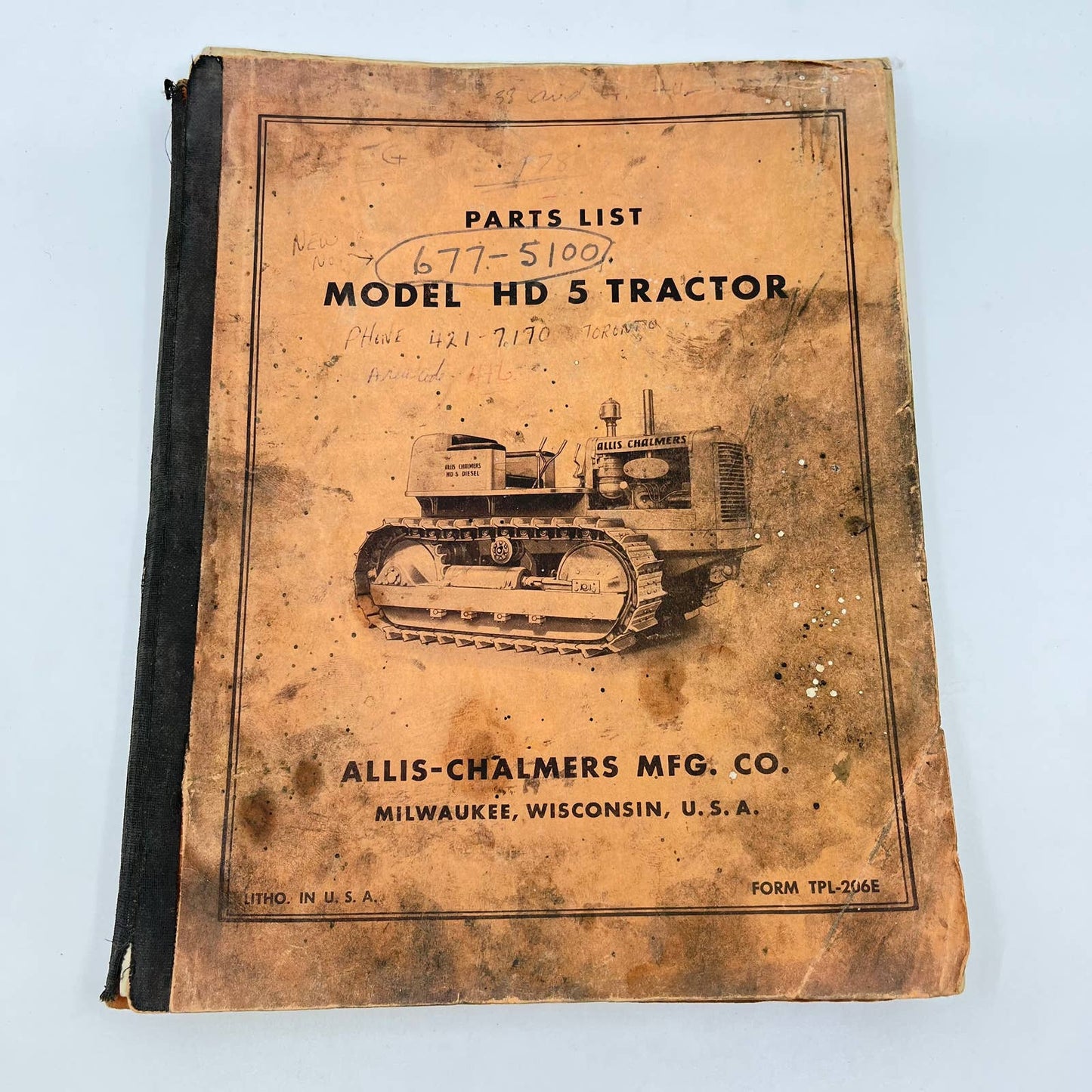 1948 Allis-Chalmers Model HD5 Tractor Parts List TF8