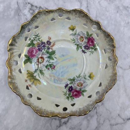 Vintage Fine China Saucer ONLY Norcrest Floral Scallop Lace Luster TA7-6