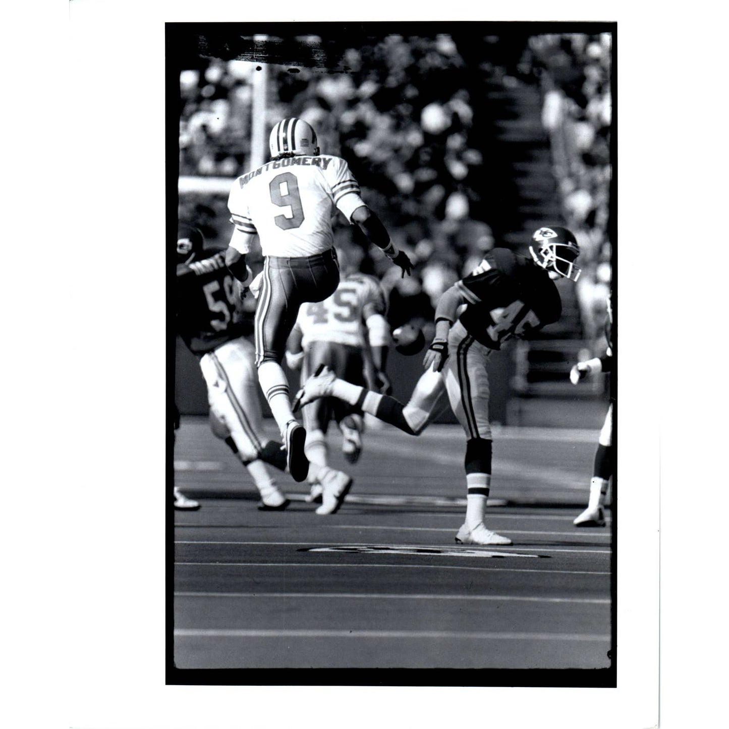 1989 Original Press Photo Houston Oilers KC Chiefs Greg Montgomery 8x10" TK2-FP