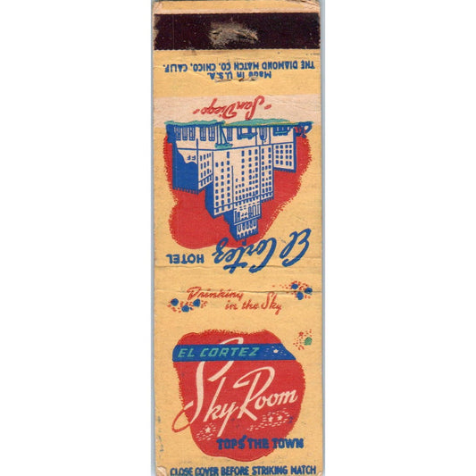 El Cortez Sky Room San Diego CA Advertising Matchbook Cover SA9-M10