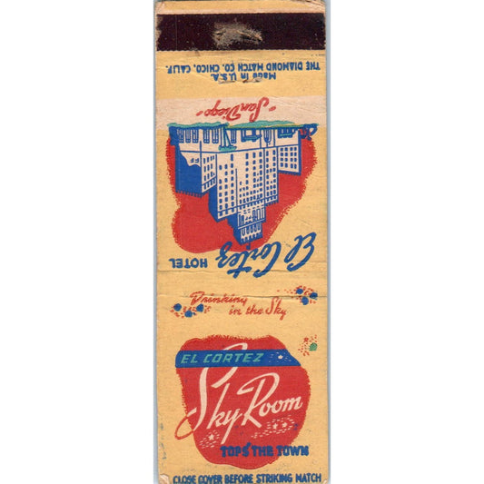 El Cortez Sky Room San Diego CA Advertising Matchbook Cover MM9-1