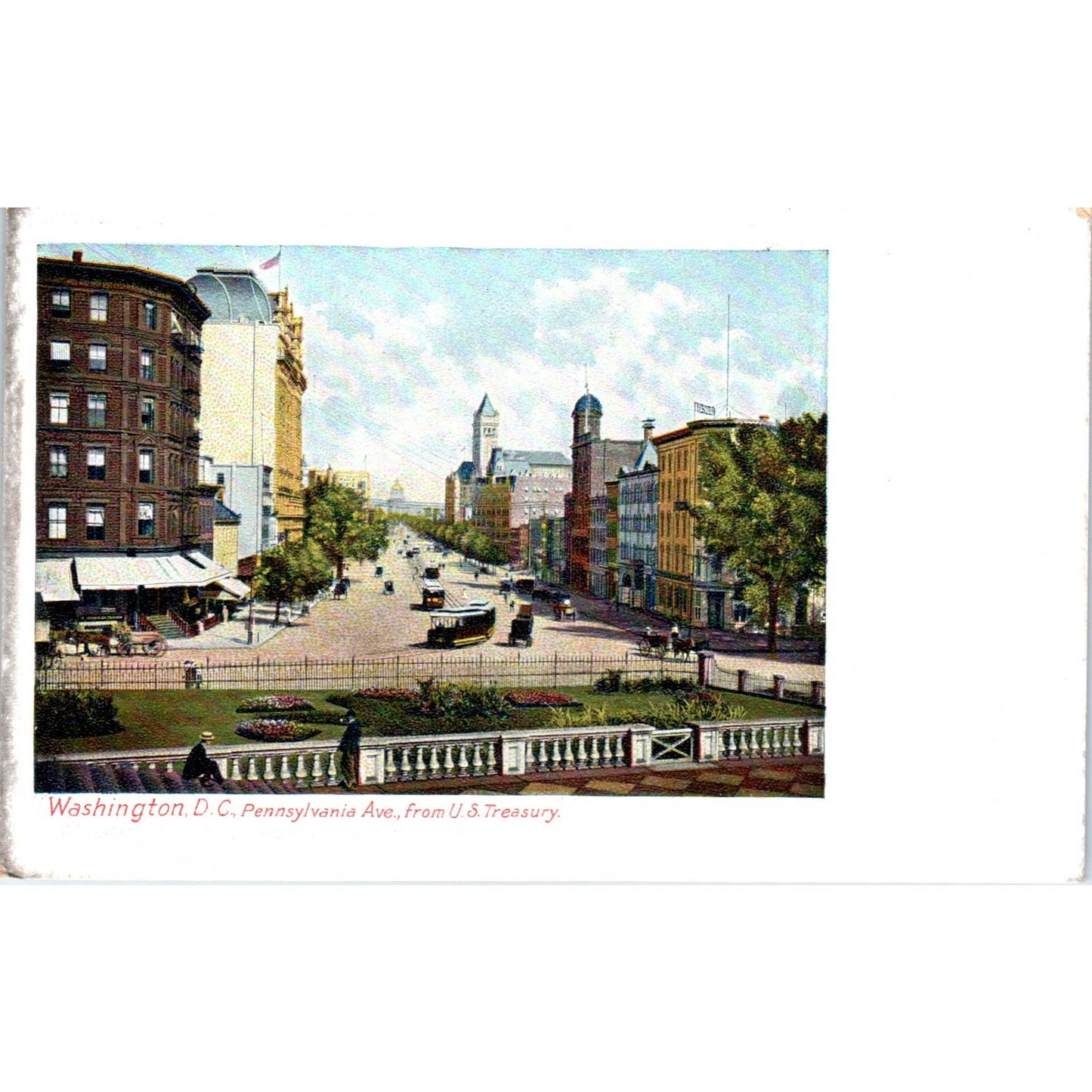 Washington DC Pennsylvania Ave From Treasury c1905 Original Postcard TK1-P1