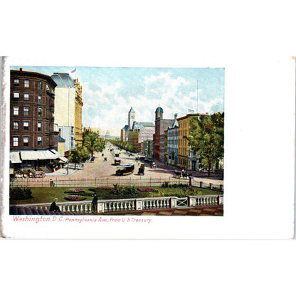 Washington DC Pennsylvania Ave From Treasury c1905 Original Postcard TK1-P1