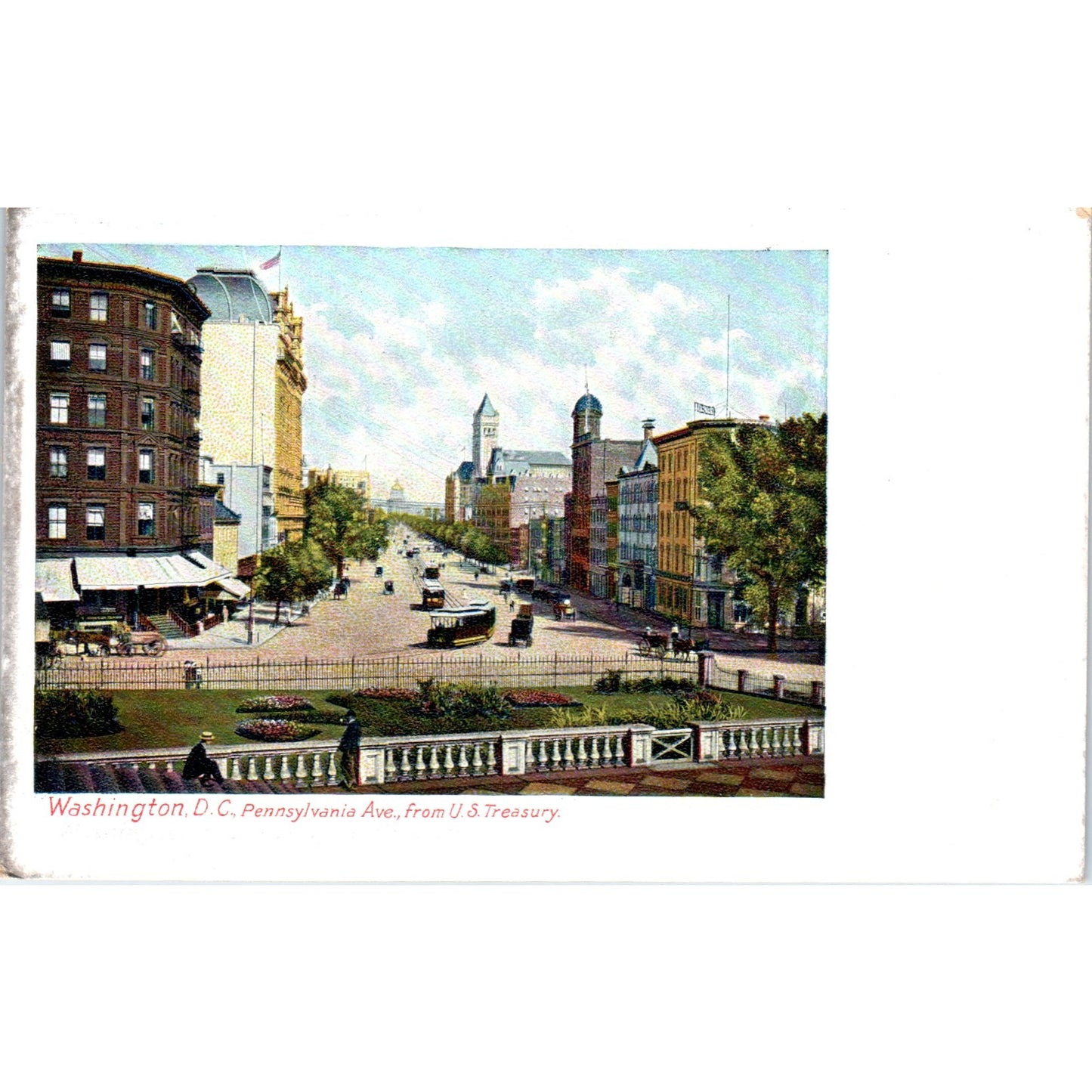Washington DC Pennsylvania Ave From Treasury c1905 Original Postcard P3-3
