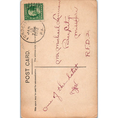 1912 Postcard St. Mary's R.C. Church Ford City PA TD9-P1