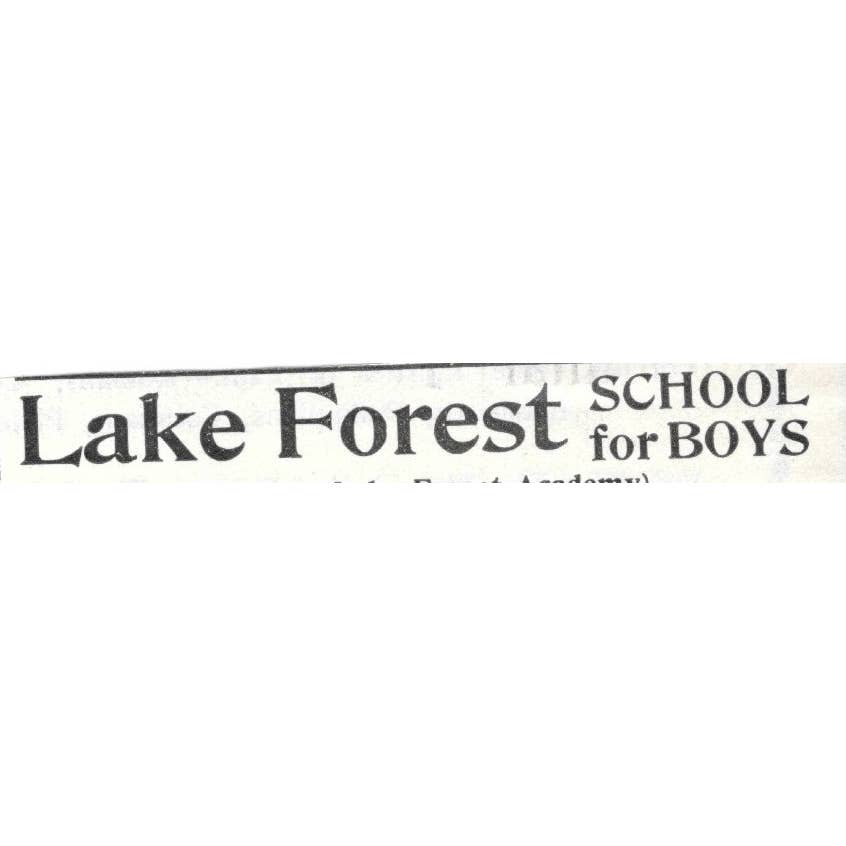 Lake Forest School for Boys Joseph Curtis Sloane Lake Forest IL 1903 Ad TJ8-7-1