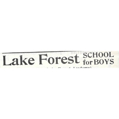 Lake Forest School for Boys Joseph Curtis Sloane Lake Forest IL 1903 Ad AK5-S35