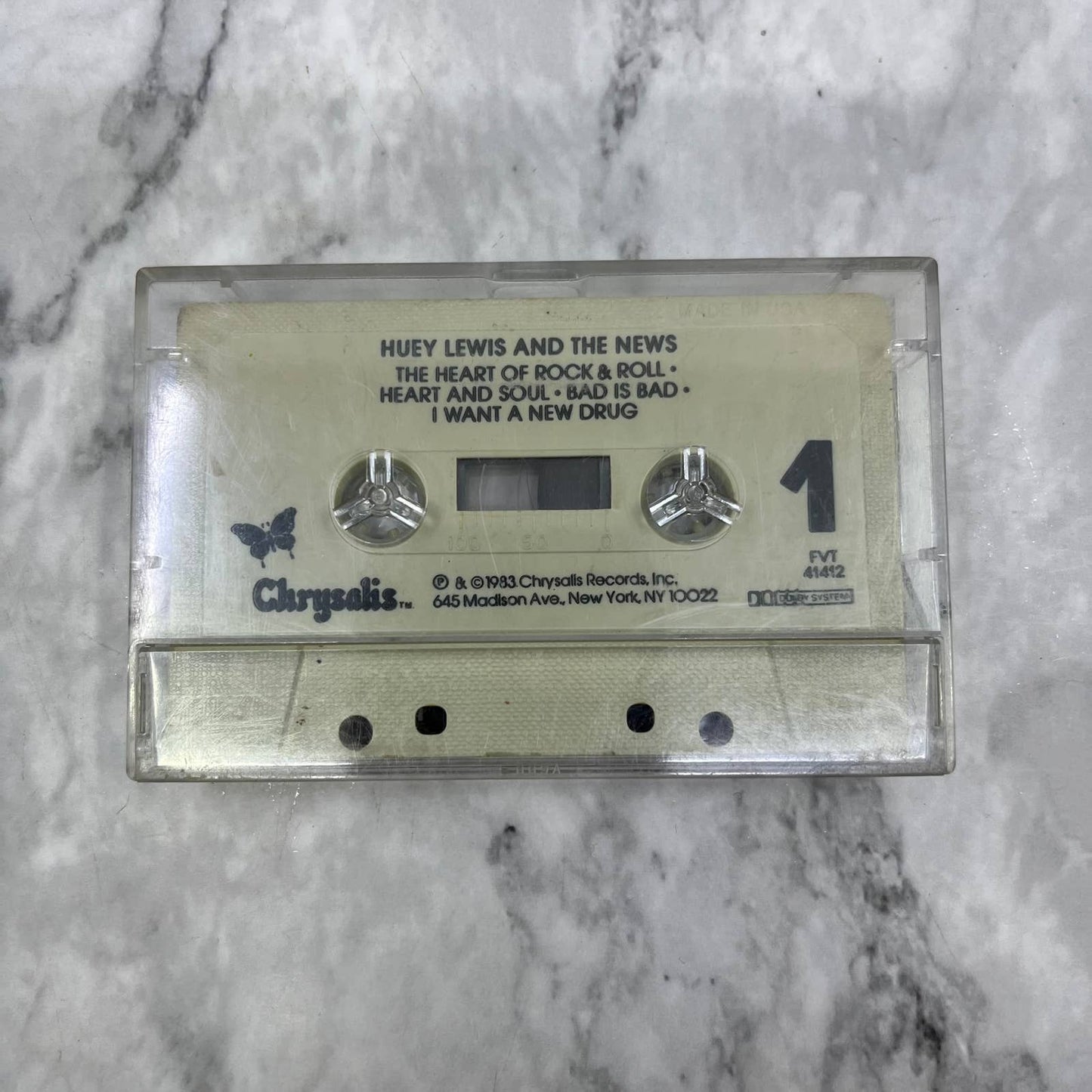 Huey Lewis and the News Self Titled Cassette Tape No Jacket TJ6-76