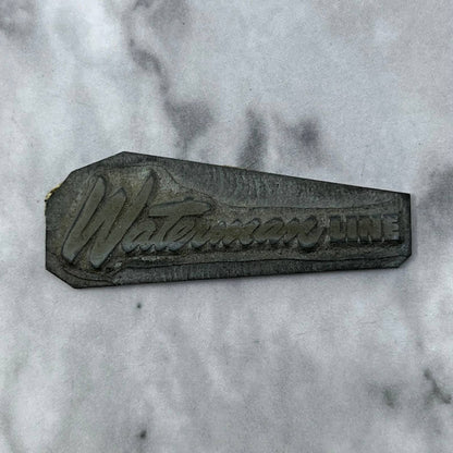 Vintage Printing Letterpress Printers Block Plate Waterman Line TJ515