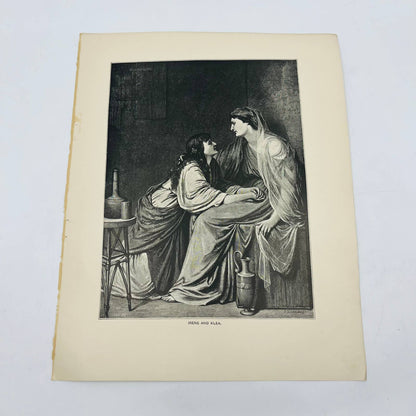 1880s Victorian Art Print Engraving Ebers The Sisters IRENE AND KLEA