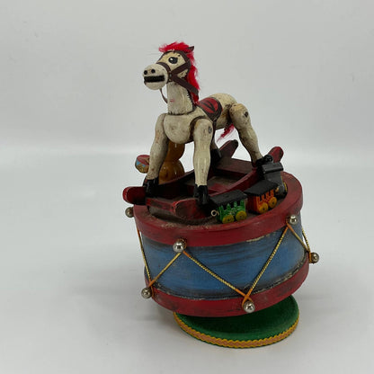 1979 Enesco Music Box Toyland Song Rocking Horse Teddy Bear Drum Train W BOX TB4