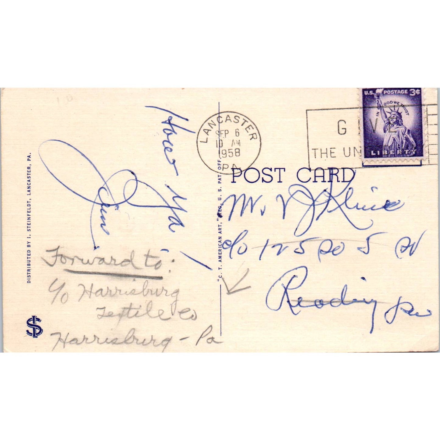 Vintage Postcard Amish Family Lancaster County PA TD8-P2