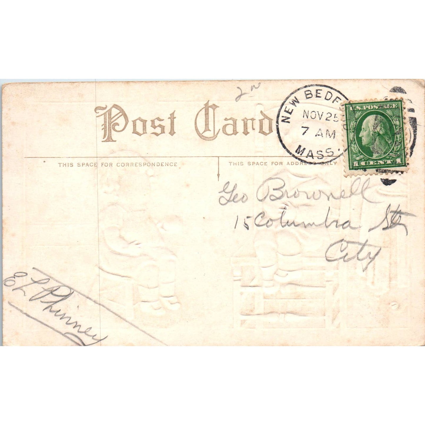 1914 Thanksgiving Postcard Boy With Stomach Ache Eating Too Much Turkey SE4