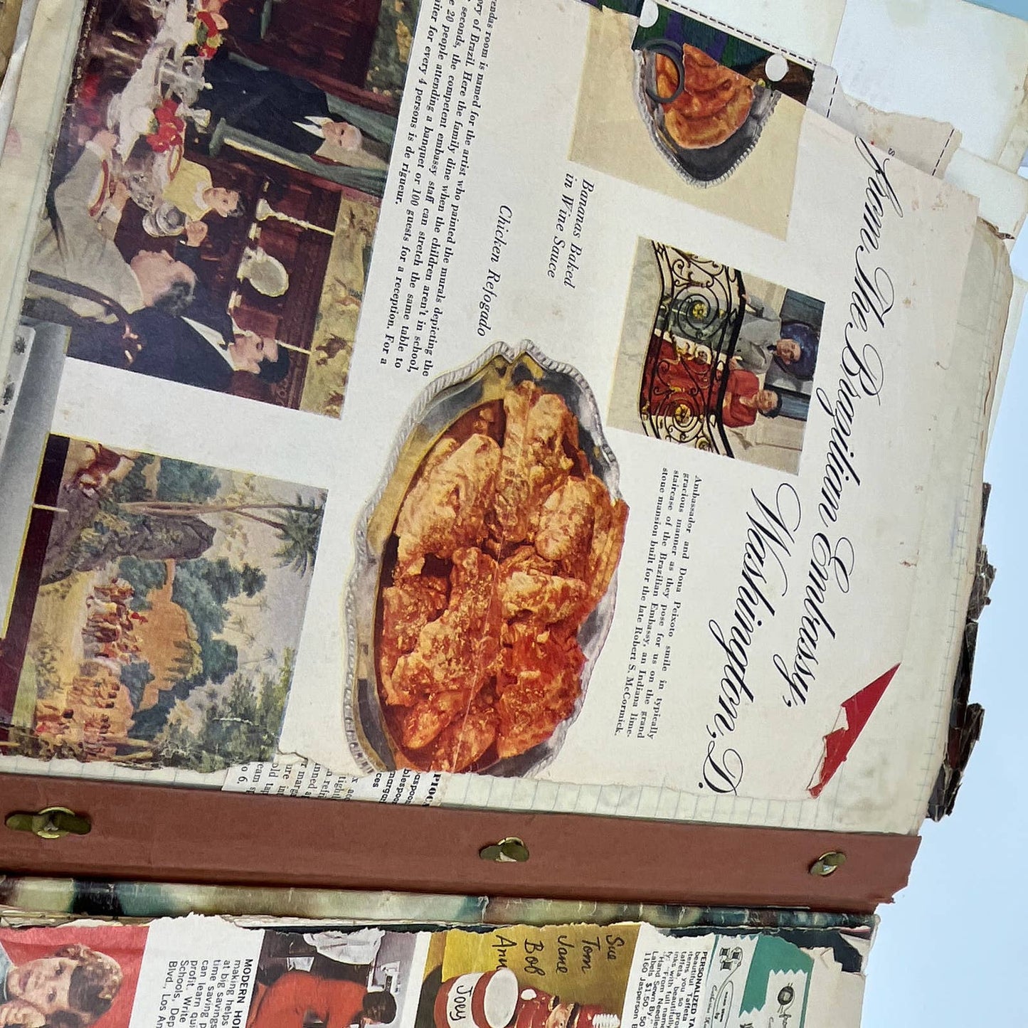 1950s-60s Huge Scrapbook Collection of Clipped, Typed & Handwritten Recipes TG6