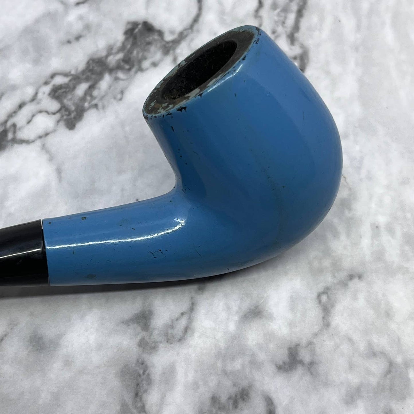 Venturi Estate Pipe Blue Brylon Bent Billiard (Vintage 1970s) TJ4-4