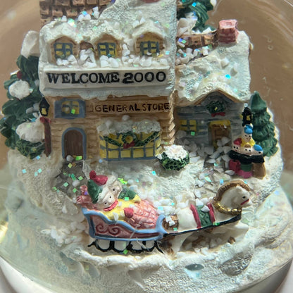 VTG PFALTZGRAFF Perennials Tea Rose Holiday Snow Globe Musical w Box 2000 TB1