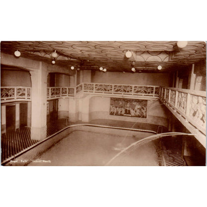 Antique Postcard RPPC "Angel Bath" Indoor Pool SE8