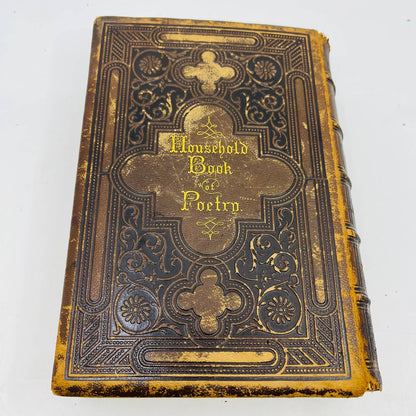 1867 The Household Book of Poetry Charles A Dana Leather Bound Gilt Edge TD6