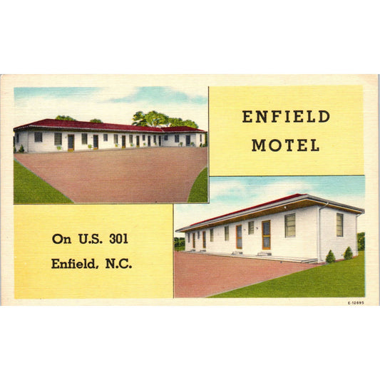 Enfield Motel Enfield NC 1957 - Original Postcard TJ7-RP2