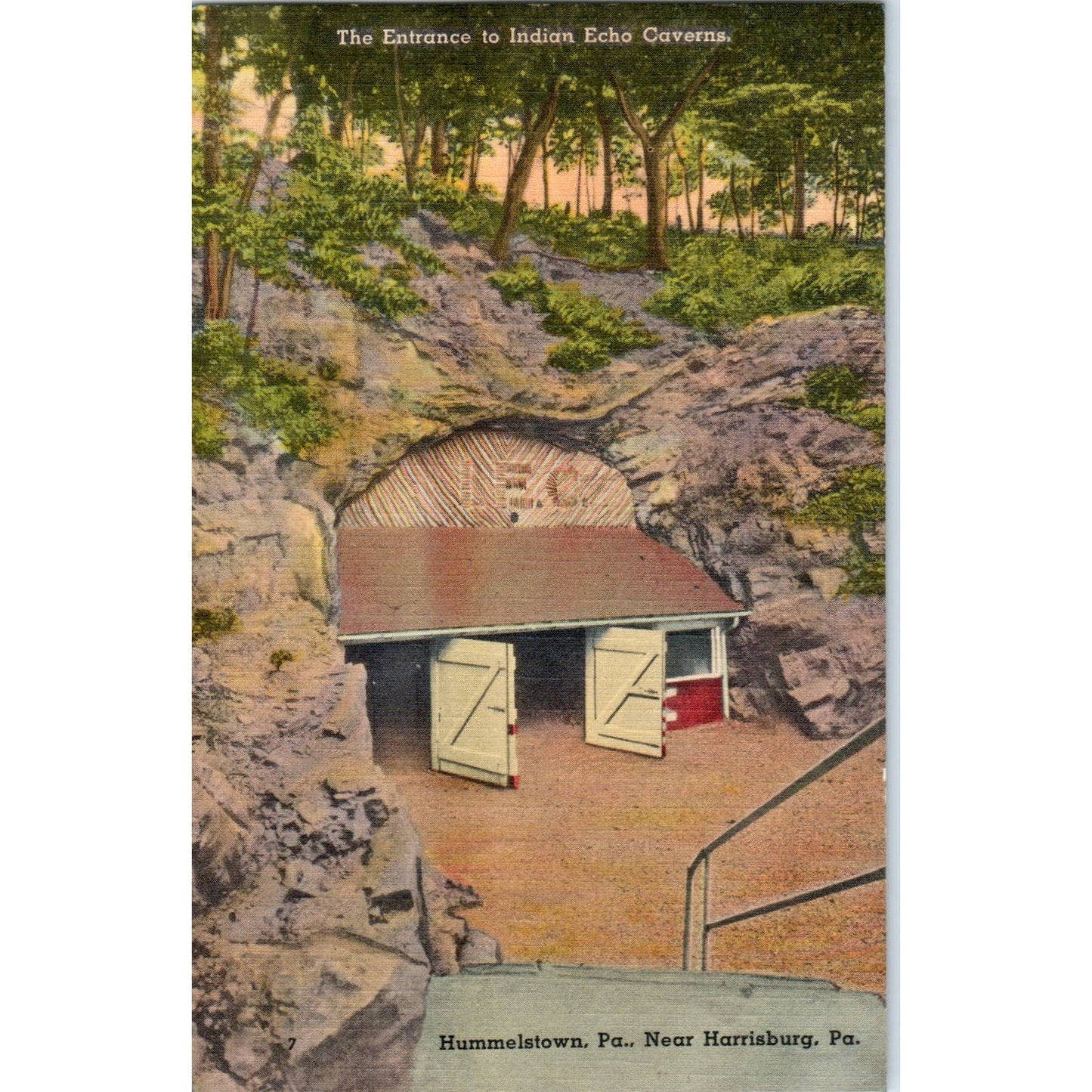 Vintage Postcard The Entrance to the Indian Echo Cavern Hummelstown PA TD9-P1