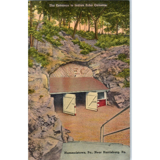 Vintage Postcard The Entrance to the Indian Echo Cavern Hummelstown PA TD9-P1