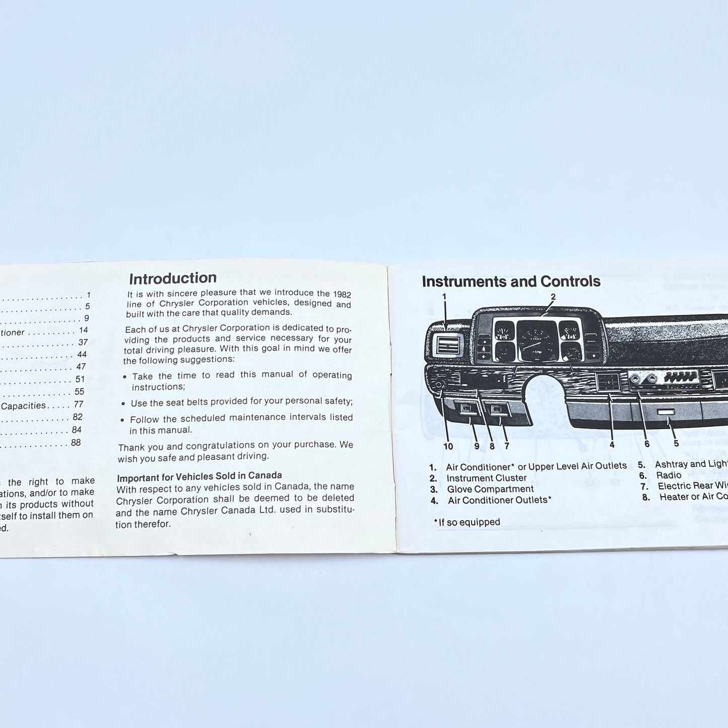1982 Plymouth Horizon TC3 Manual and New Car Inserts Chrysler H4-6