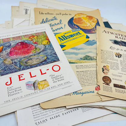 1910-40 HUGE LOT OVER 100 Original Print Advertisements Food Cars Beauty Etc TA6