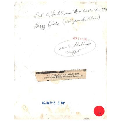 1950 Press Photo Women's Golf Pat O'Sullivan Peggy Kirk Race Brook ~6x8" AD1