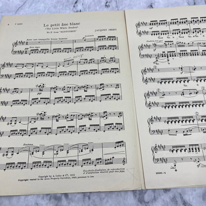 Vintage Sheet Music - Jacques Ibert Piano Solos Le Petit âne Blanc TI1