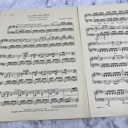 Vintage Sheet Music - Jacques Ibert Piano Solos Le Petit âne Blanc V39-4