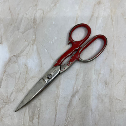 Kitchen Utility Shear Scissors Bottle Opener Cast Metal Red Handle 7.5” TE5-S2-2