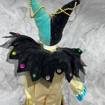Music Automata Doll Sankyo Madam Verte Gorham Harlequin Pierrot 17”