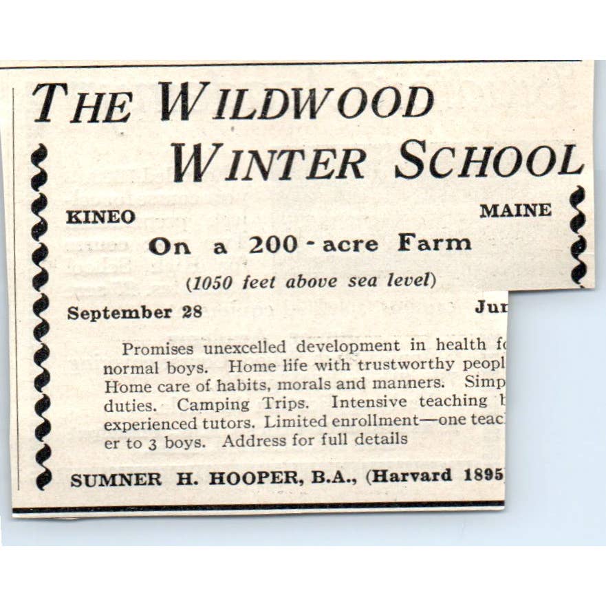 c1920 Harper's Magazine Ad - Bradford Academy for Girls Marion Coats MA EA3-1