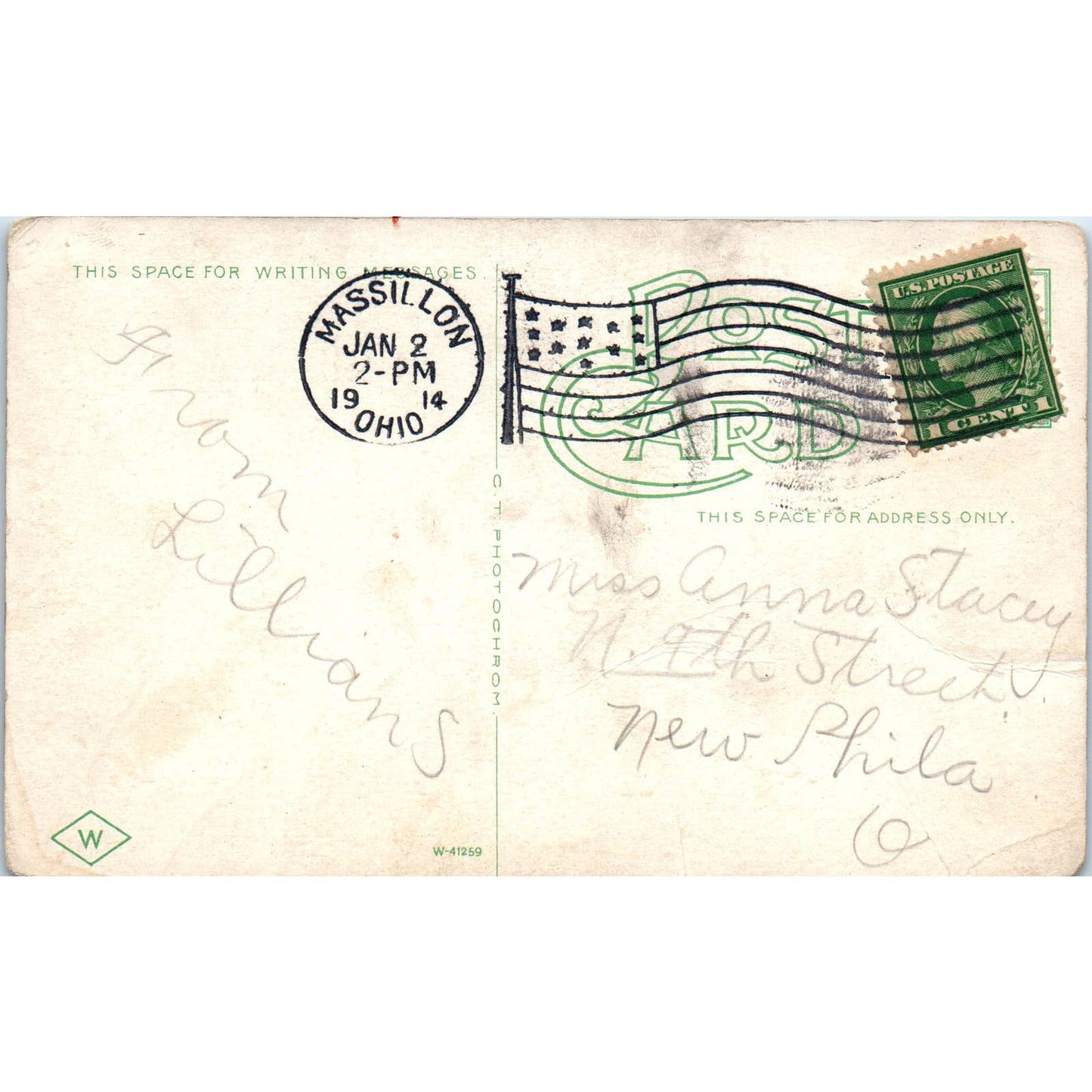 c1910 Postcard Hospital Building Massillon State Hospital Massillon Ohio TD9