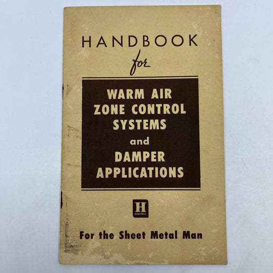 1950s Honeywell Handbook Warm Air Zone Control & Dampers Sheet Metal Man TH8