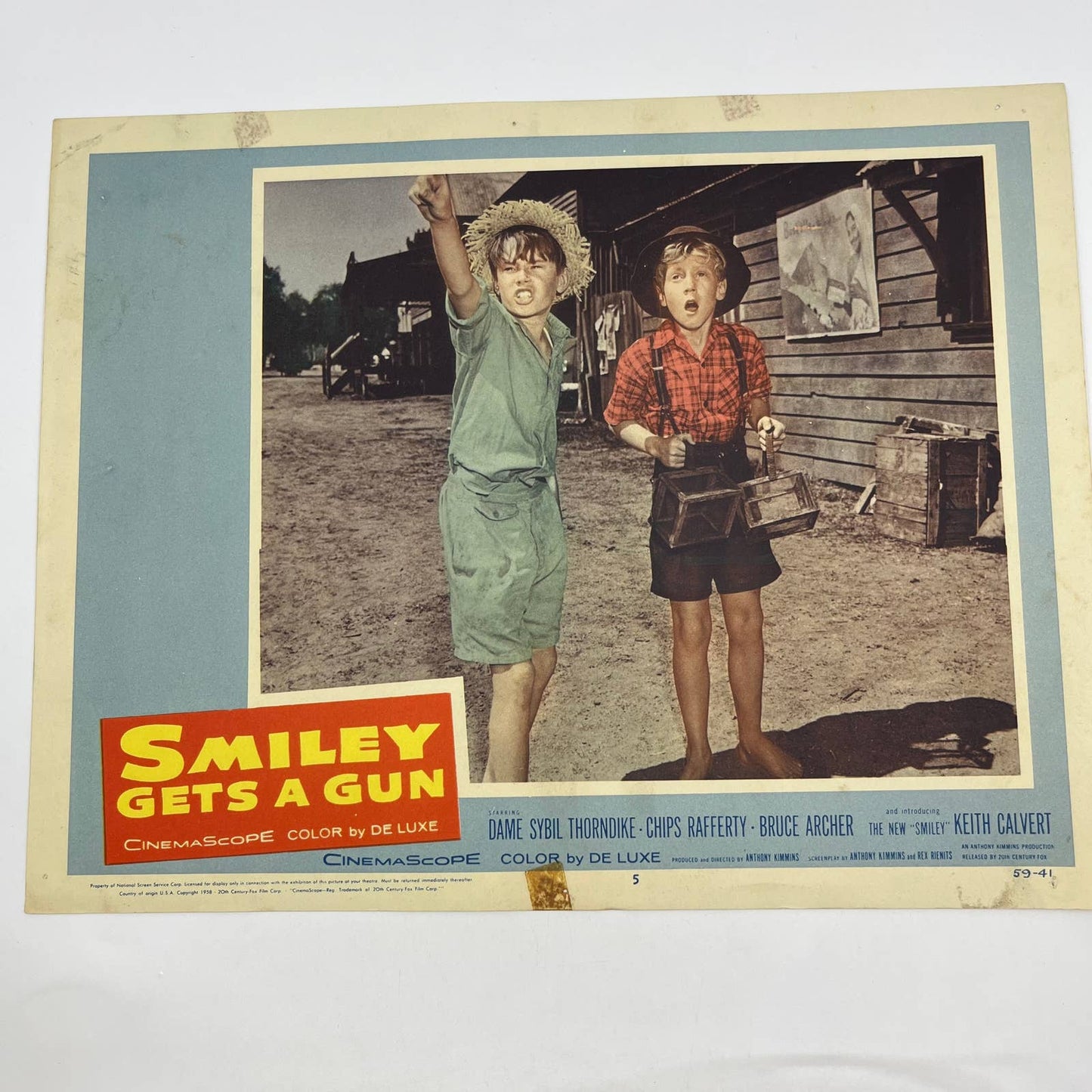 1958 Smiley Gets a Gun Dame Sybil Thorndike Chips Rafferty 5 Lobby Card FL4