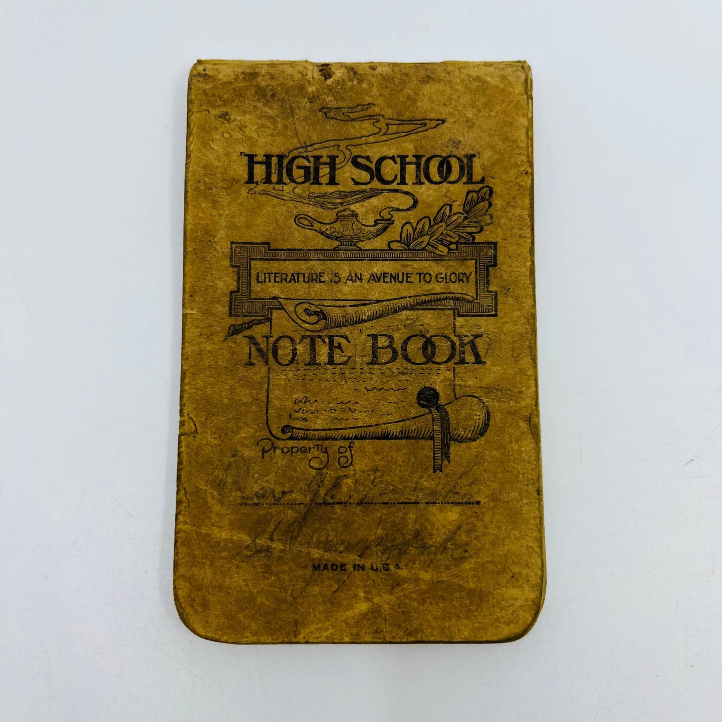 1920s-30s High School Notebook “Literature is an Avenue to Glory” TD7