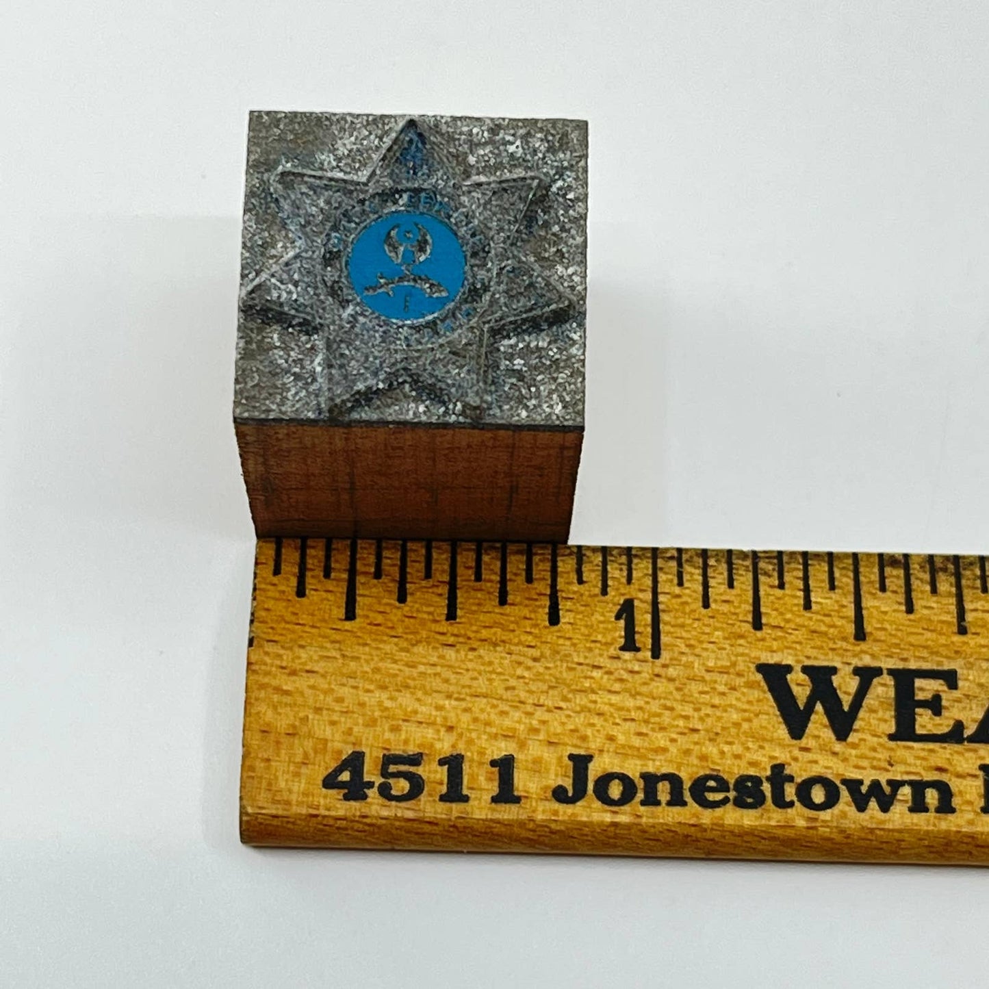 1920s Shriners 7 Point Star Masonic Metal Stamp Typeset Print Block 3/4” SC7-6