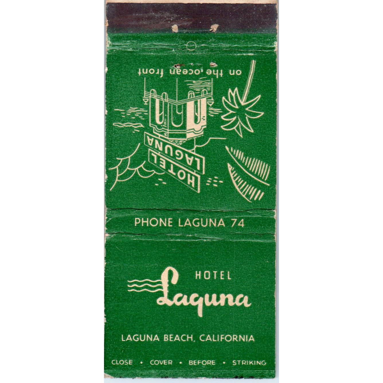 Hotel Laguna Beach California Advertising Matchbook Cover SA1-M6