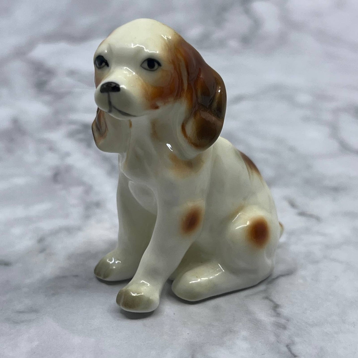 Vintage MCM Hand Painted Cocker Spaniel Dog Bone China Figurine 2.5” SE1