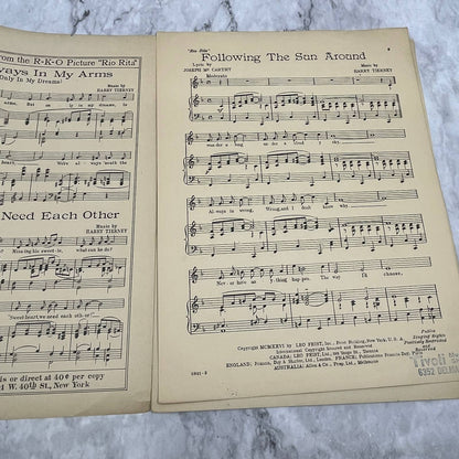 Following the Sun Around Ziegfeld's Rio Rita 1926 Sheet Music TK2-SM4