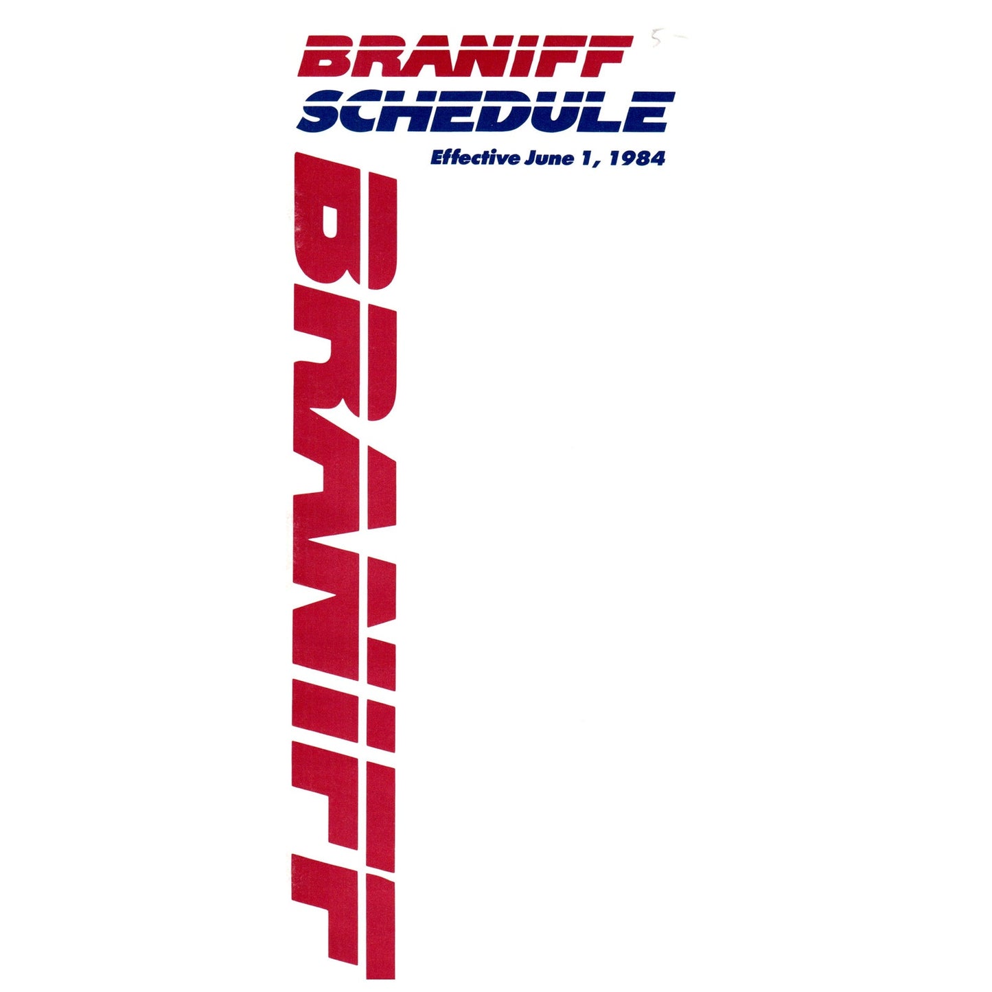 1984 Braniff MK LI Inaugural System Schedule Timetable Brochure SE4