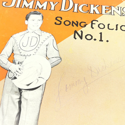 Original Autographed Little Jimmy Dickens Song Folio No. 1 Grand 'Ole Opry V37-3